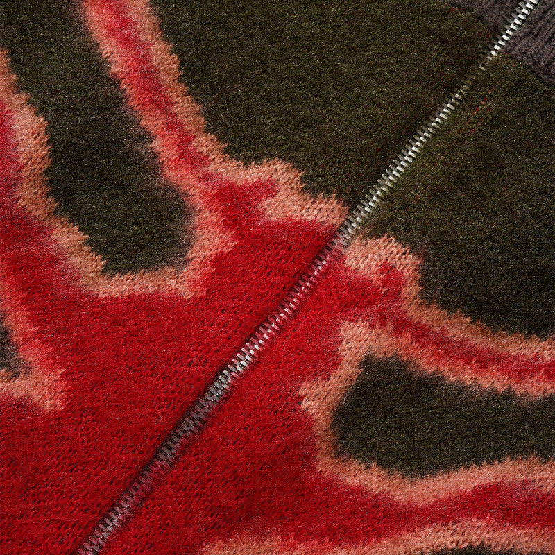 Butter Goods Beetle Zip-Thru Knit Sweater Olive