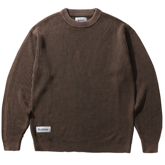 Butter Goods Bleach Knit Sweater Brown