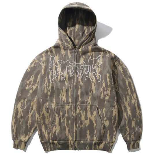 Butter Goods Blotch Zip-Thru Hooded Sweater Washed Camo