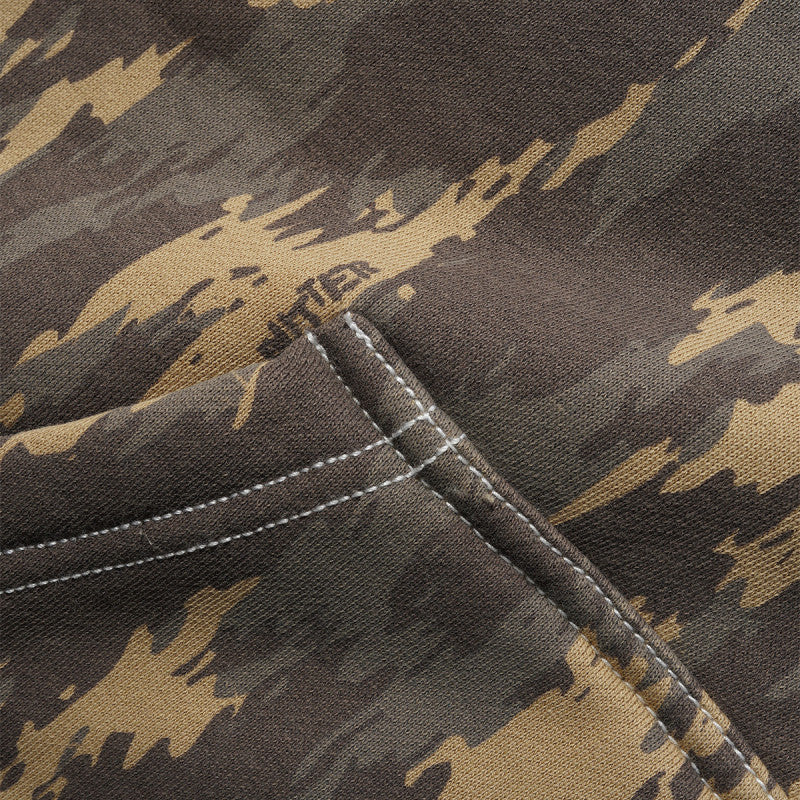 Butter Goods Blotch Zip-Thru Hooded Sweater Washed Camo