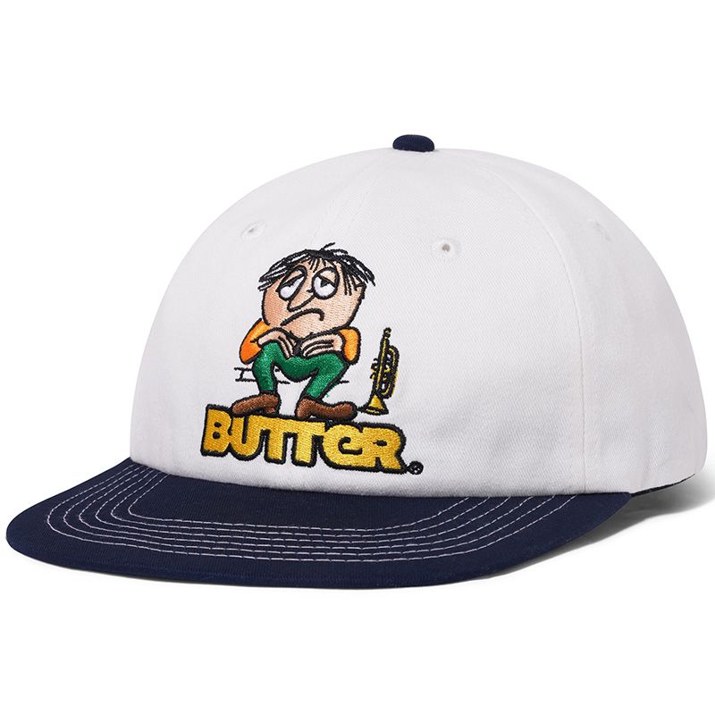 Butter Goods Blues 6 Panel Cap White/Navy