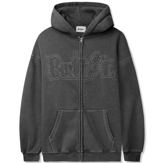 Butter Goods Breakdown Zip-Thru Hoodie Washed Black