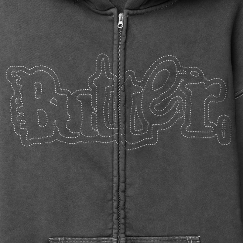 Butter Goods Breakdown Zip-Thru Hoodie Washed Black