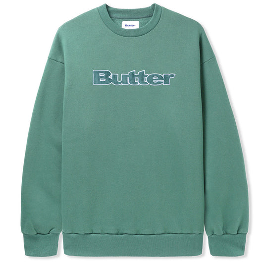 Butter Goods Cord Logo Crewneck Sweater Jungle Wood