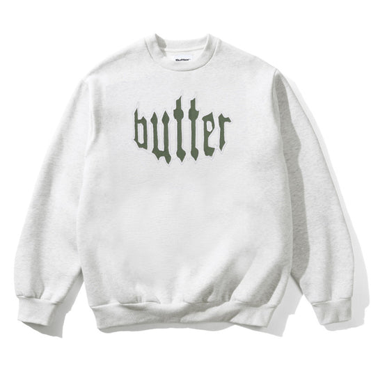 Butter Goods Cut Out Applique Crewneck Sweater Ash