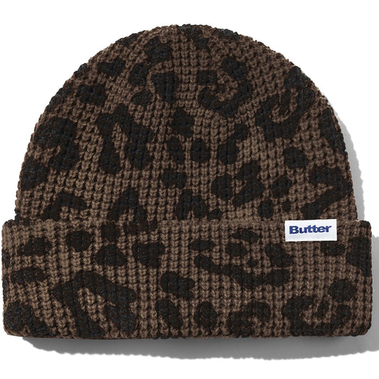 Butter Goods Distress Waffle Beanie Leopard