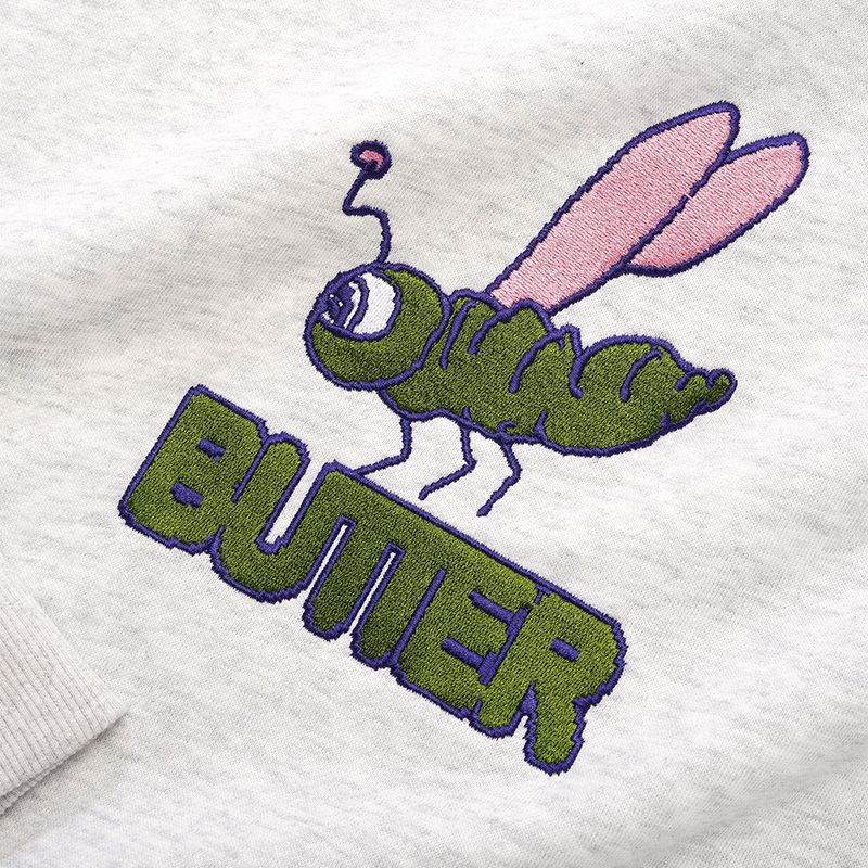 Butter Goods Dragonfly Embroidered Hoodie Ash