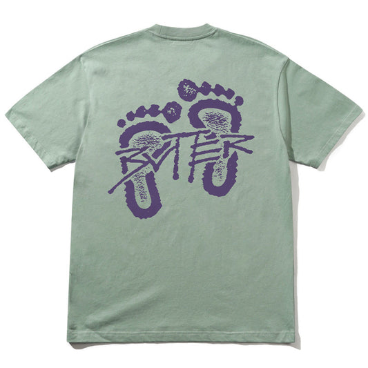Butter Goods Footprints T-shirt Dull Mint
