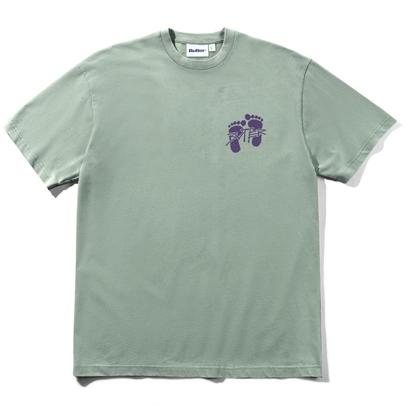Butter Goods Footprints T-shirt Dull Mint