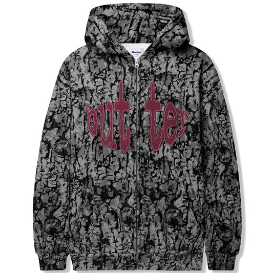 Butter Goods Frenzy Zip-Thru Hoodie Grey Camo