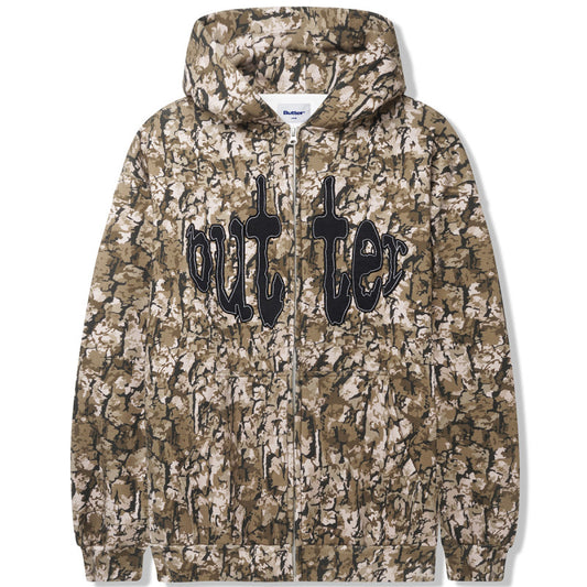 Butter Goods Frenzy Zip-Thru Hoodie Tan Camo