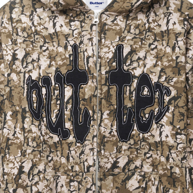 Butter Goods Frenzy Zip-Thru Hoodie Tan Camo