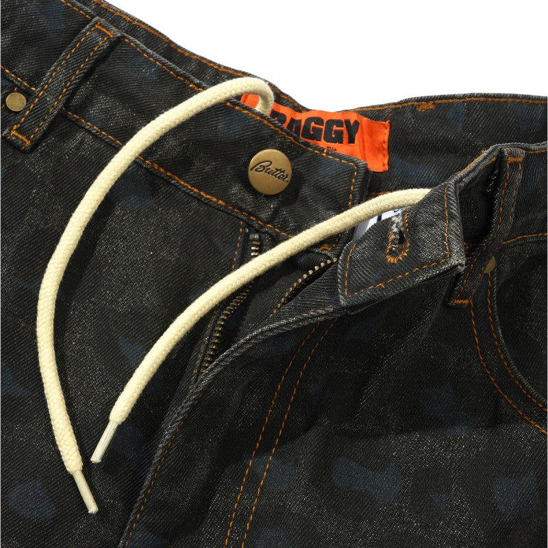 Butter Goods Leopard Denim Jeans Black