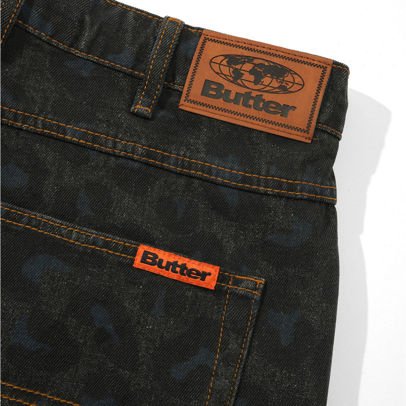 Butter Goods Leopard Denim Jeans Black