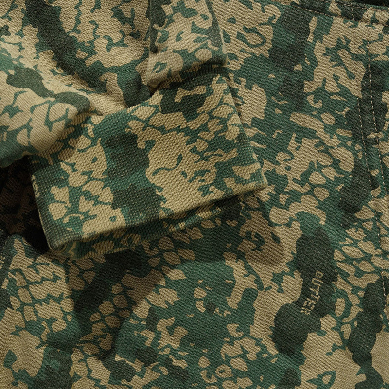 Butter Goods Lowland Camo Zip-Thru Hooded Sweater Washed Green
