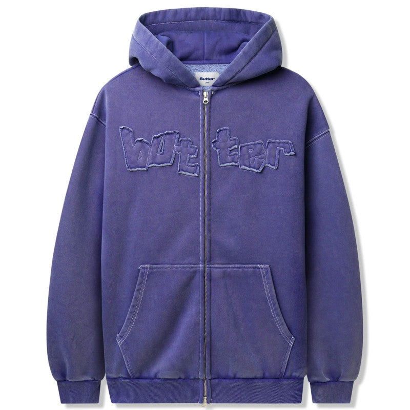 Butter Goods Mineral Wash Zip-Thru Hoodie Prussian