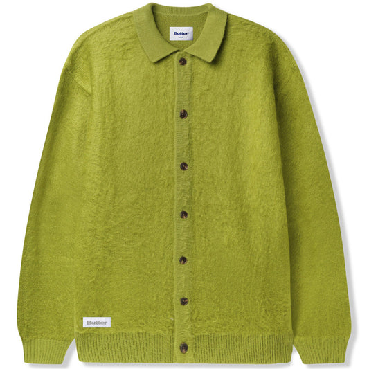 Butter Goods Mohair Button Up Knitted Shirt Moss