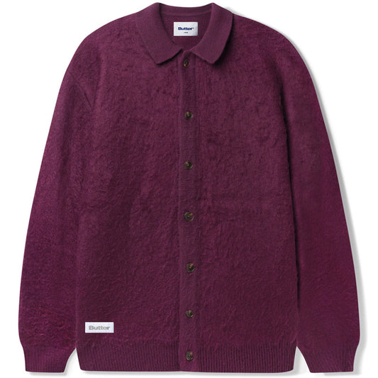 Butter Goods Mohair Button Up Knitted Shirt Port