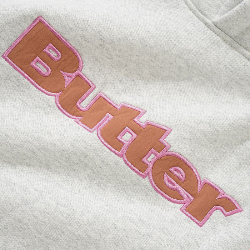 Butter Goods Nylon Logo Applique Hoodie Ash