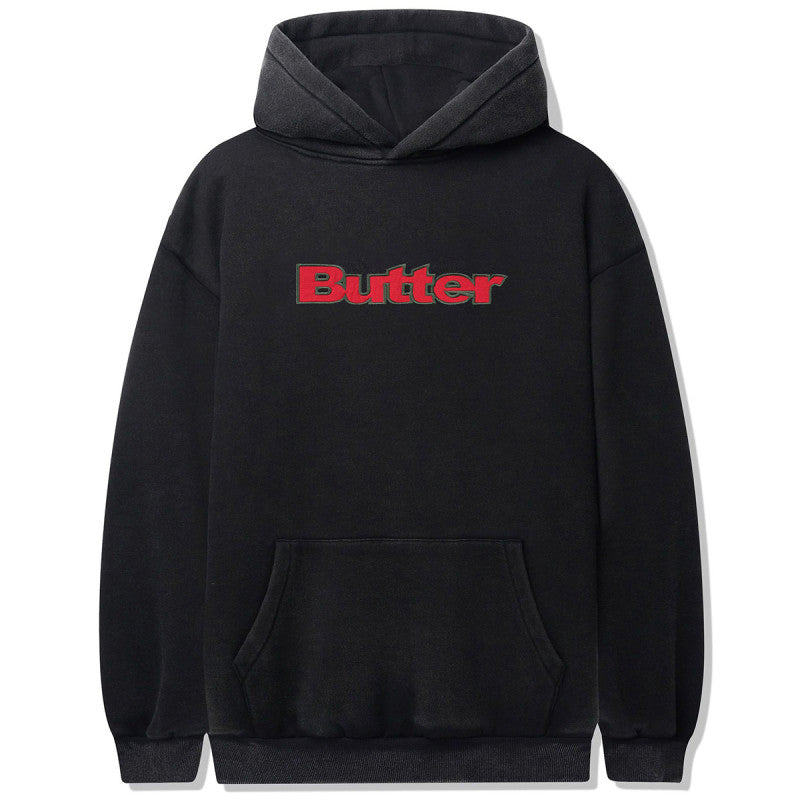 Butter Goods Nylon Logo Applique Hoodie Black