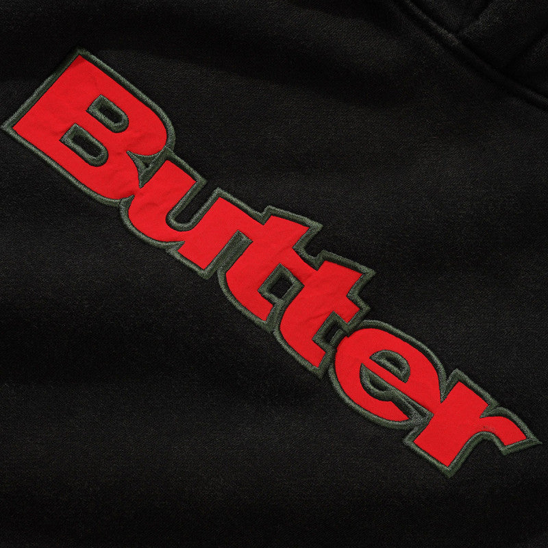 Butter Goods Nylon Logo Applique Hoodie Black