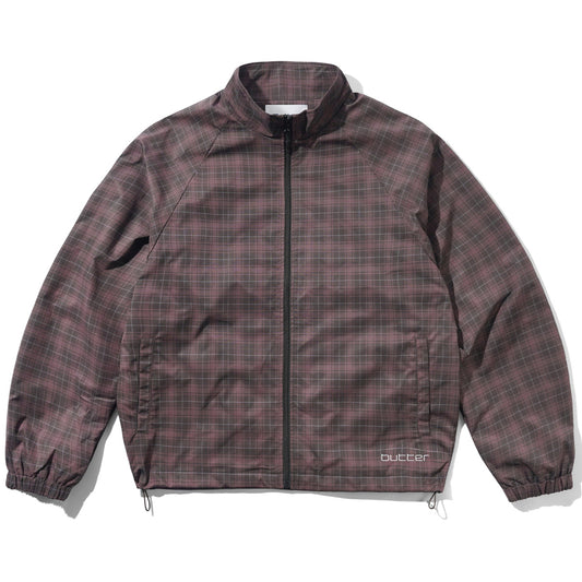 Butter Goods Plaid Nylon Jacket Burgundy