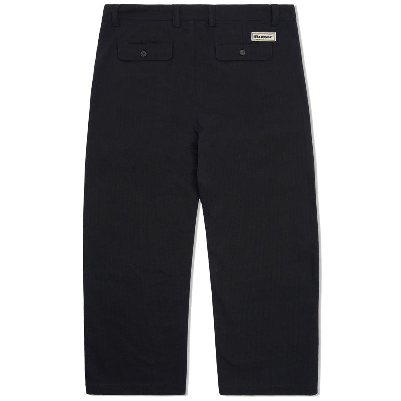 Butter Goods Pleated Trousers Black