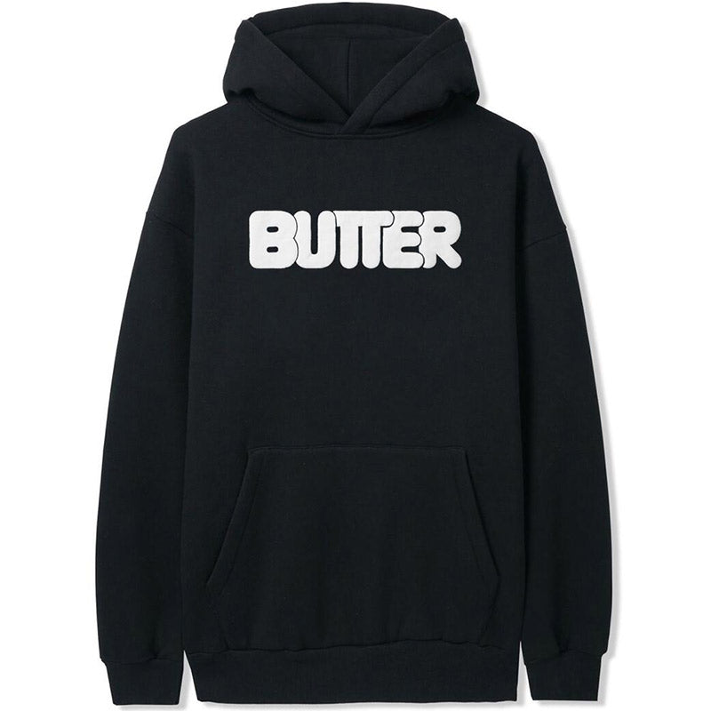 Butter Goods Puff Rounded Logo Hoodie Black
