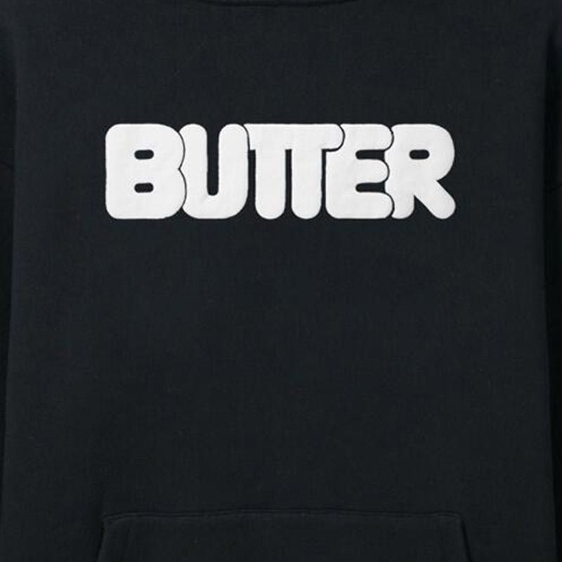 Butter Goods Puff Rounded Logo Hoodie Black