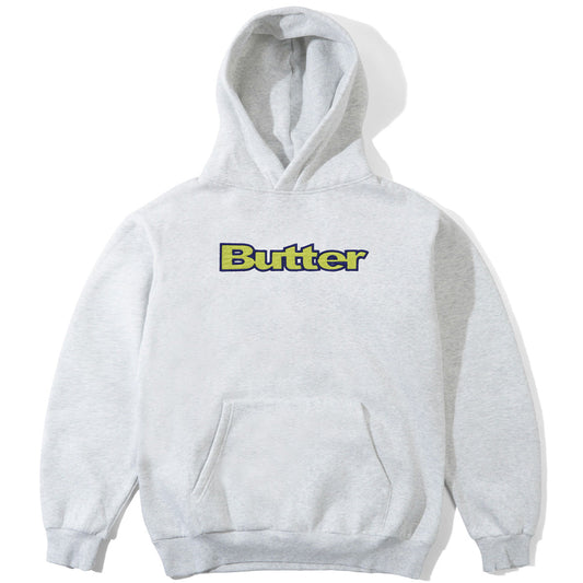 Butter Goods Ripstop Logo Applique Hooded Sweater Ash