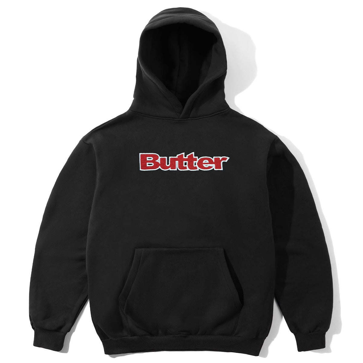 Butter Goods Ripstop Logo Applique Hooded Sweater Black