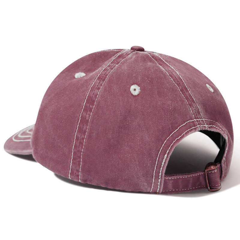 Butter Goods Rounded Logo 6 Panel Cap Washed Burgundy