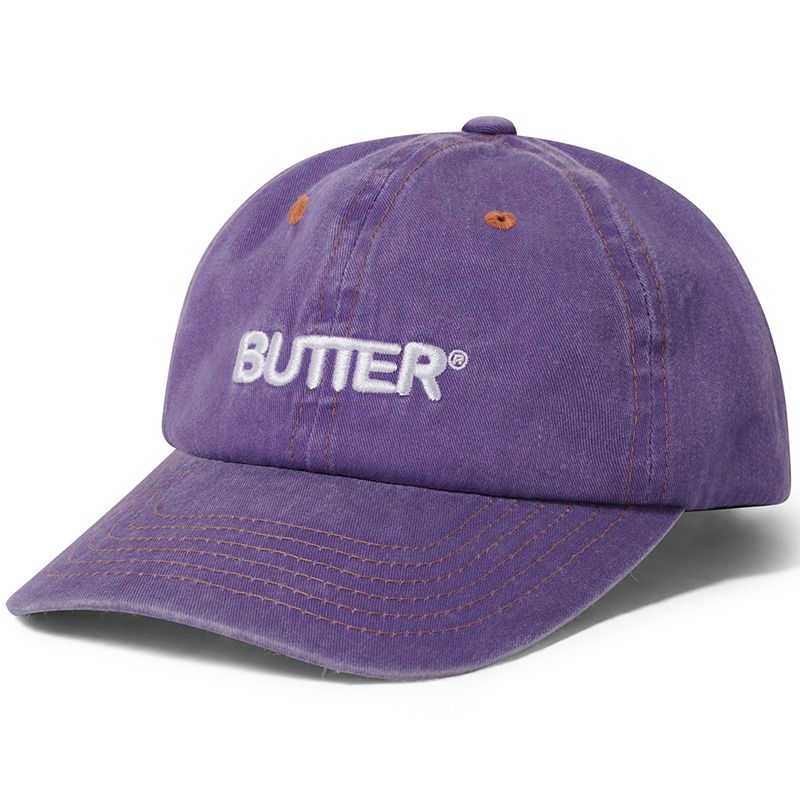 Butter Goods Rounded Logo 6 Panel Cap Washed Grape