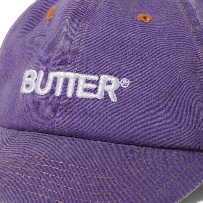 Butter Goods Rounded Logo 6 Panel Cap Washed Grape