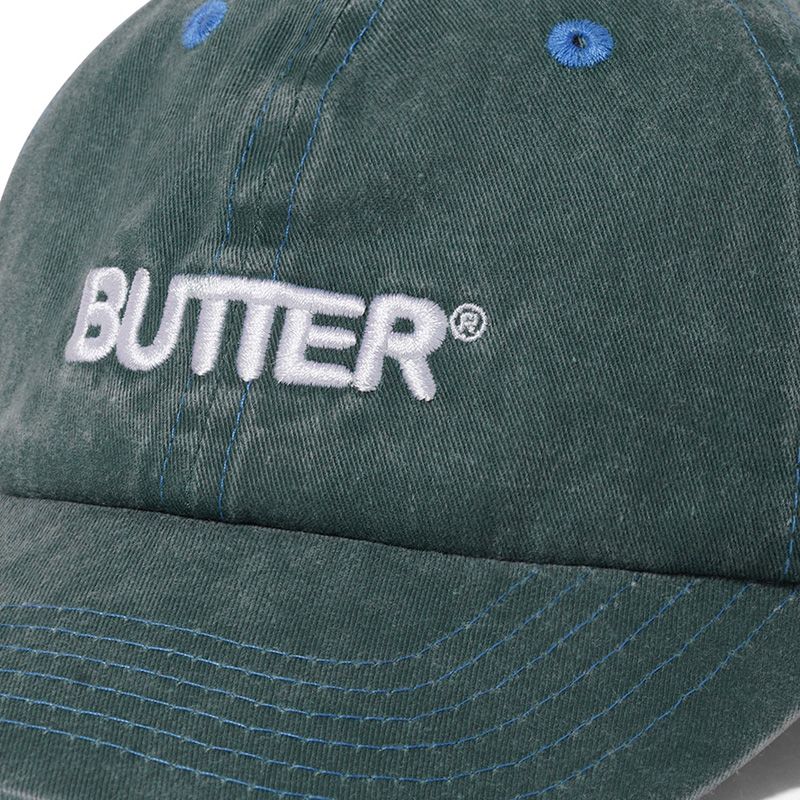 Butter Goods Rounded Logo 6 Panel Cap Washed Jade