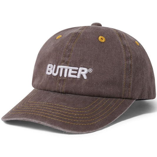 Butter Goods Rounded Logo 6 Panel Cap Washed Oakwood