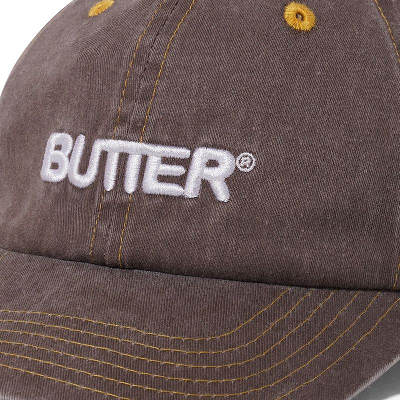 Butter Goods Rounded Logo 6 Panel Cap Washed Oakwood