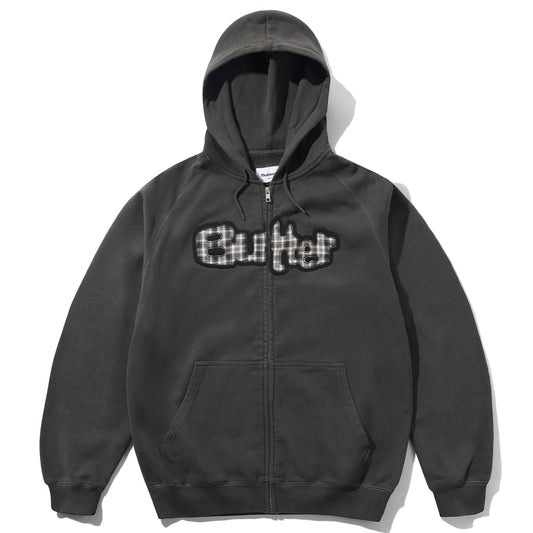 Butter Goods Stretch Zip-Thru Hooded Sweater Washed Black