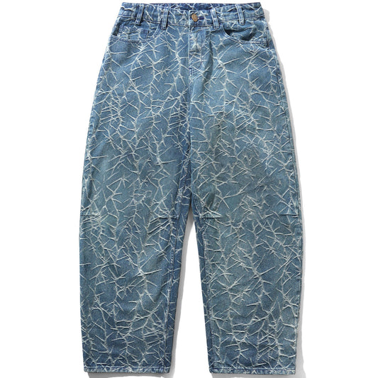 Butter Goods Thorn Camo Wide Cut Denim Jeans Washed Indigo