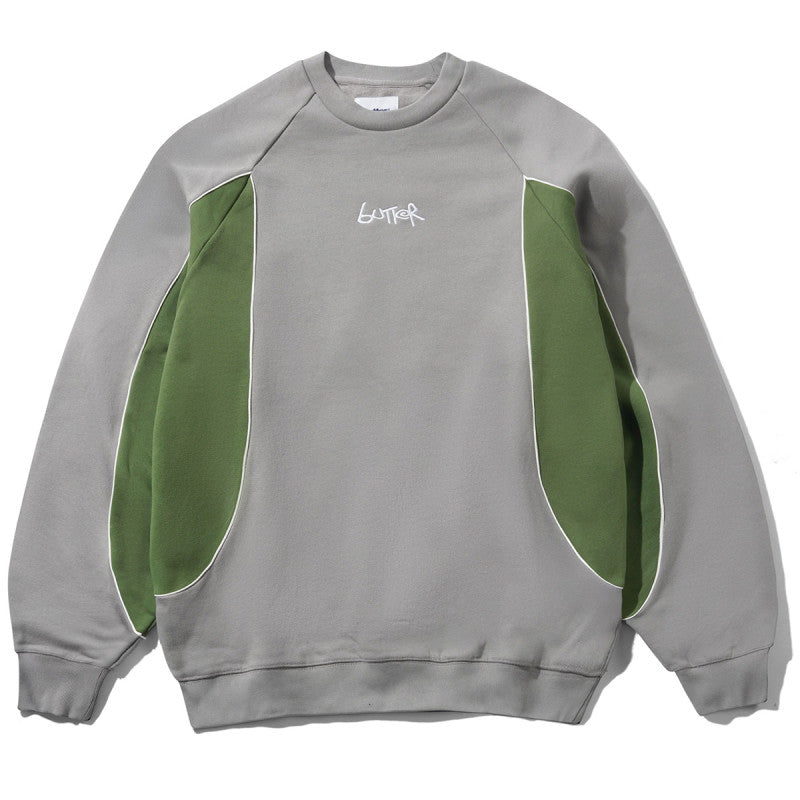 Butter Goods Tread Crewneck Sweater Concrete / Moss