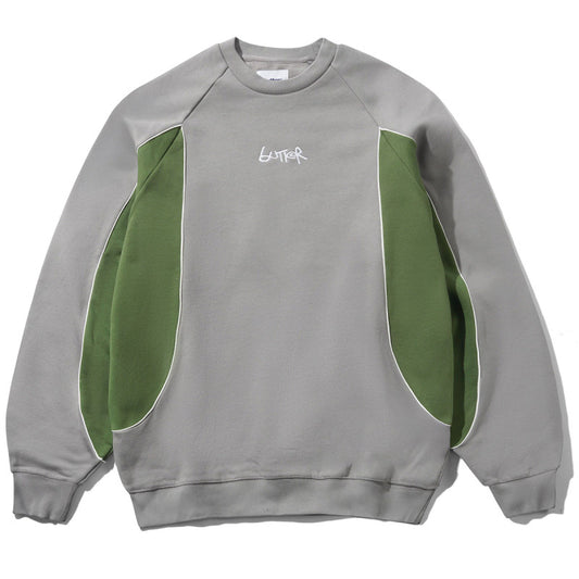 Butter Goods Tread Crewneck Sweater Concrete / Moss