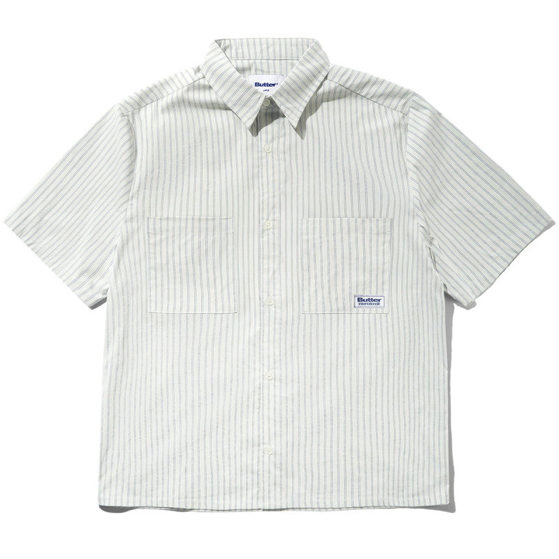Butter Goods Vertical Stripe Shirt Dull Mint