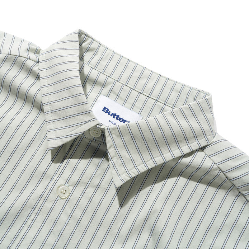 Butter Goods Vertical Stripe Shirt Dull Mint