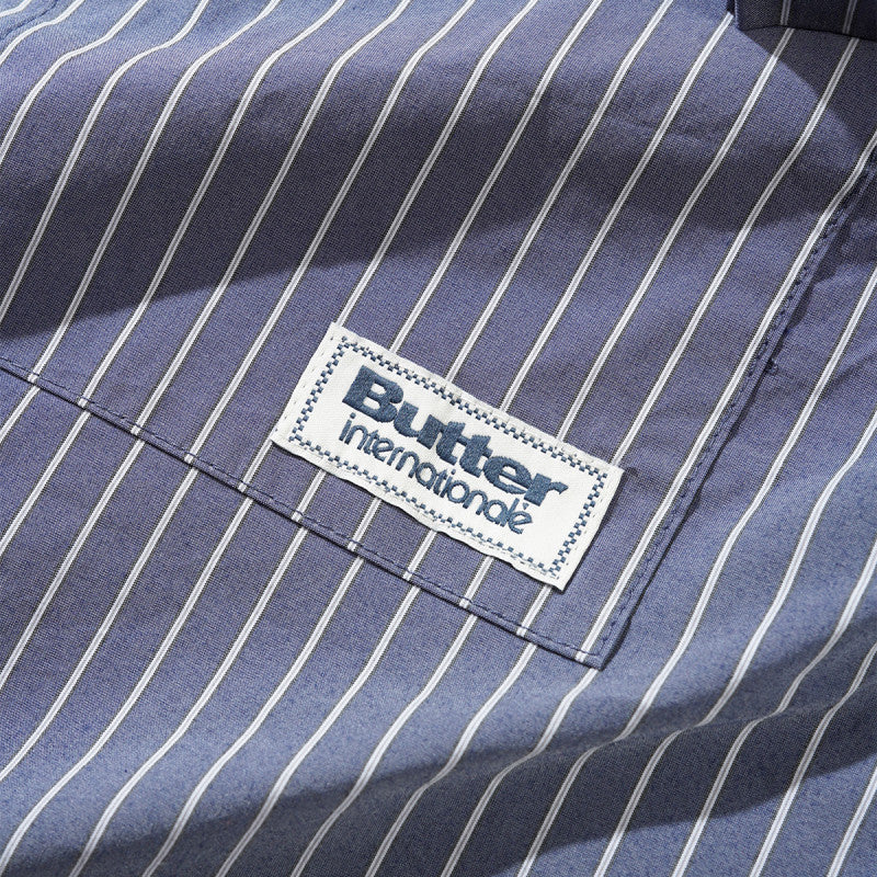 Butter Goods Vertical Stripe Shirt Stone Blue