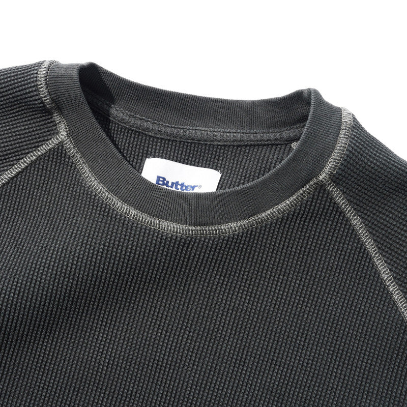 Butter Goods Waffle Longsleeve Top Washed Black