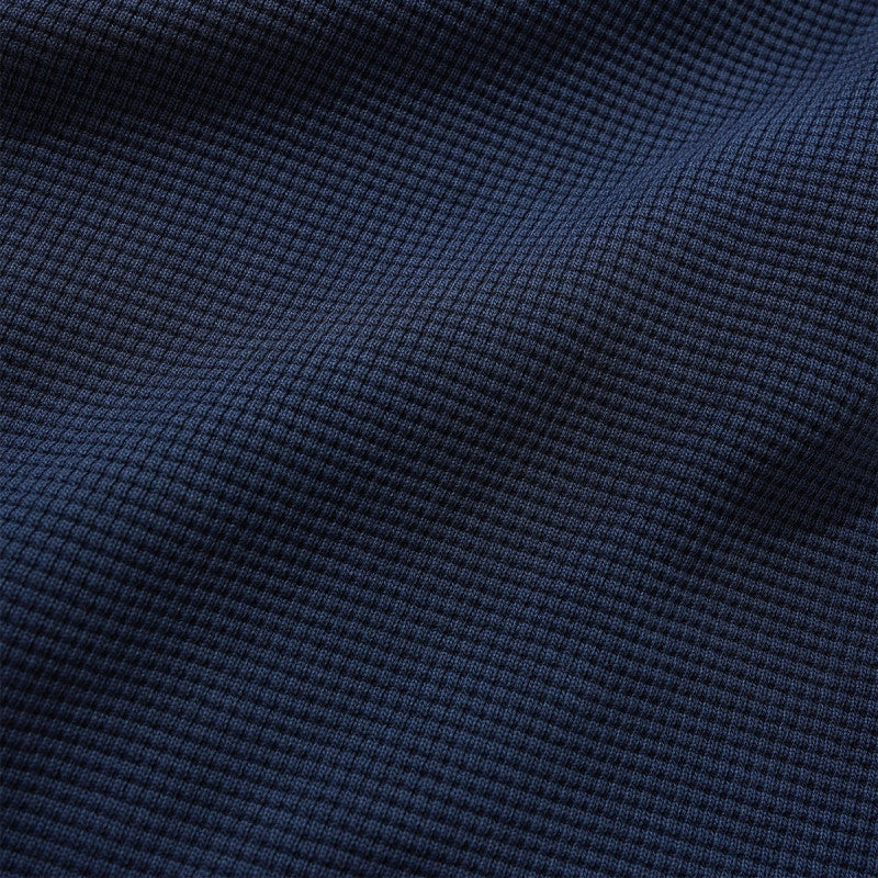 Butter Goods Waffle Zip-Thru Hooded Sweater Navy Overdye