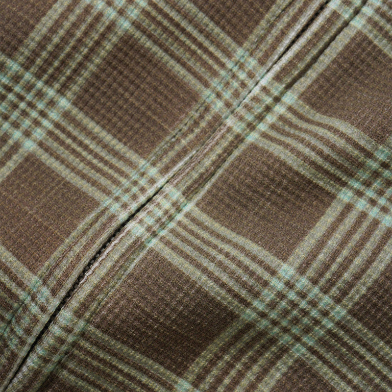 Butter Goods Waffle Zip-Thru Hooded Sweater Plaid