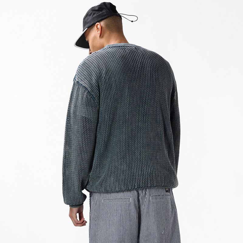 Butter Goods Washed Knitted Crewneck Sweater Washed Navy