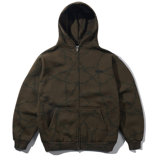 Butter Goods Wired Zip-Thru Hooded Sweater Fudge