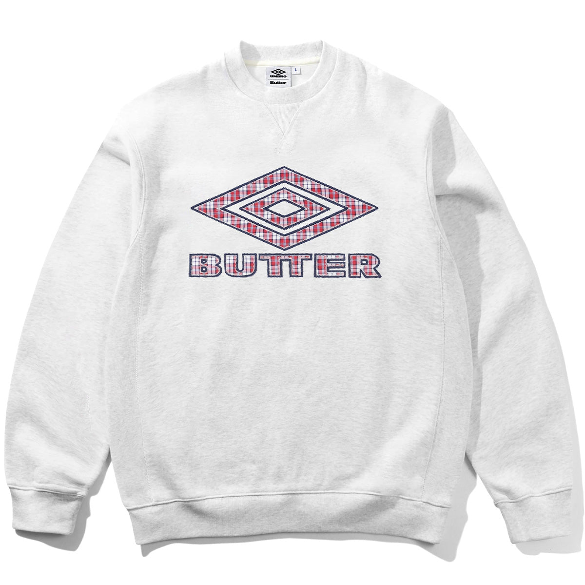 Butter Goods x Umbro Diamond Applique Crewneck Sweater Ash